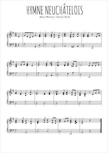 Téléchargez l'arrangement pour piano de la partition de Hymne neuchâtelois en PDF